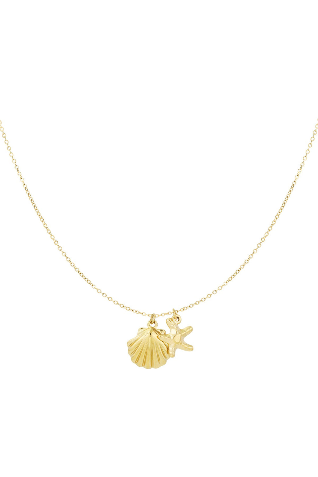 Ketting met hanger van Bellou in goudkleur, waterproof roestvrij staal