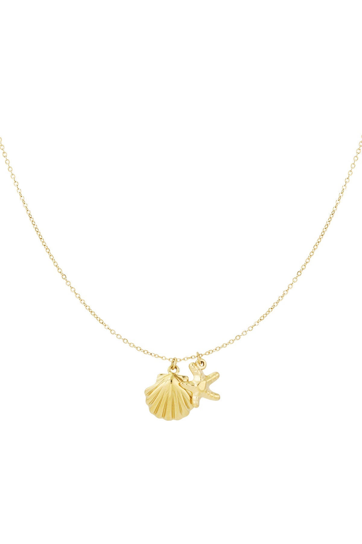 Ketting met hanger van Bellou in goudkleur, waterproof roestvrij staal