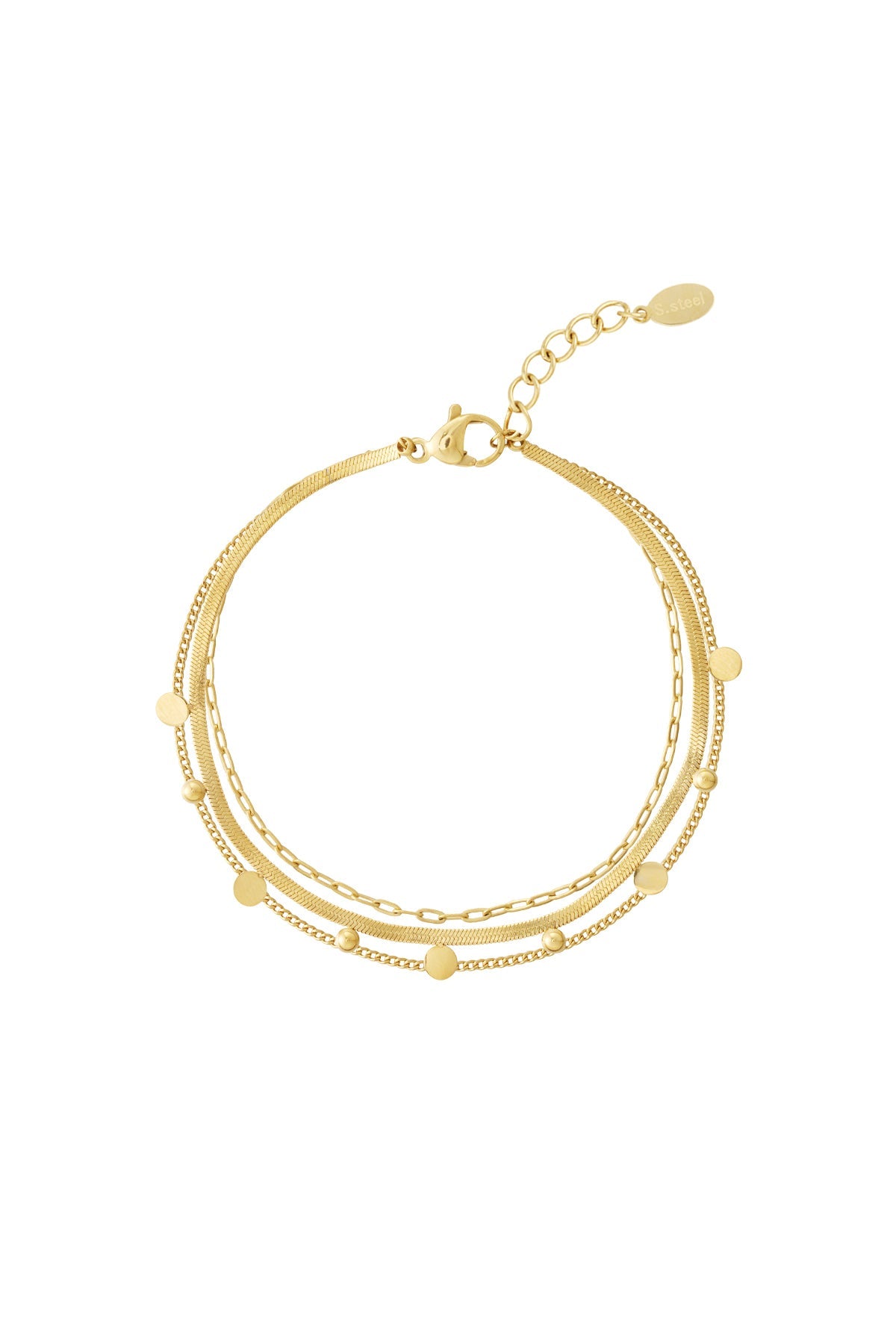 Gelaagde gouden armband om stijlvol met een horloge te combineren