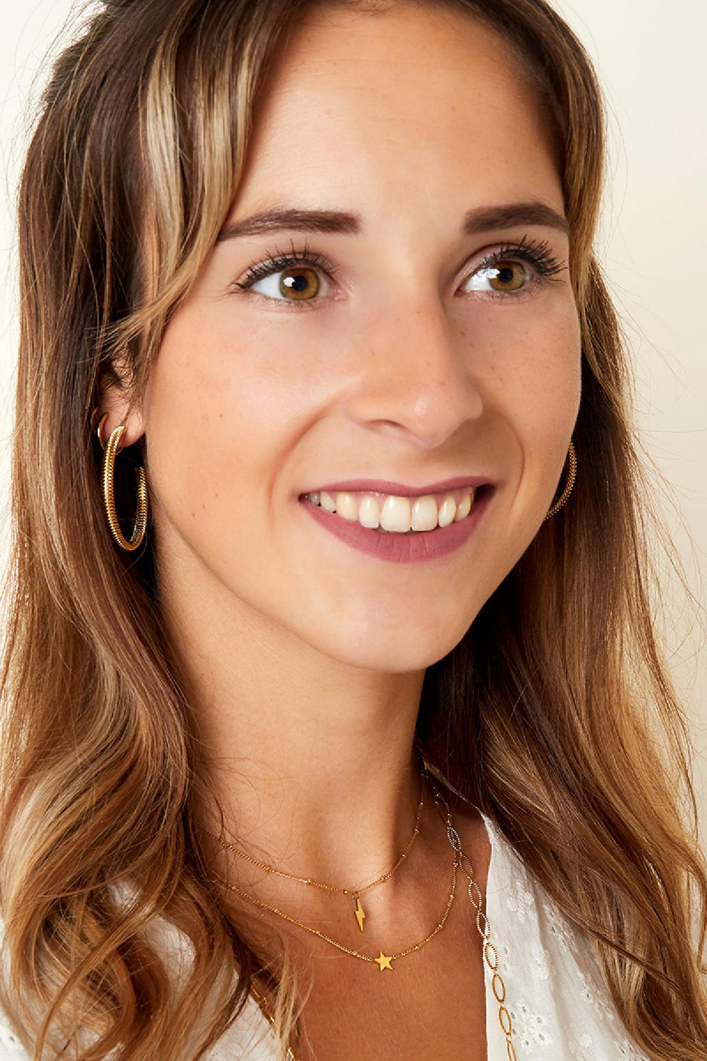 Stella - hanger ketting Goud aan hals