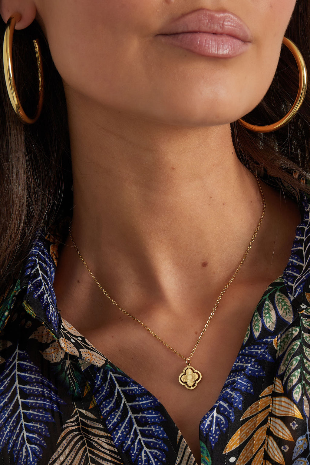 Cloverly - hanger ketting Goud aan hals