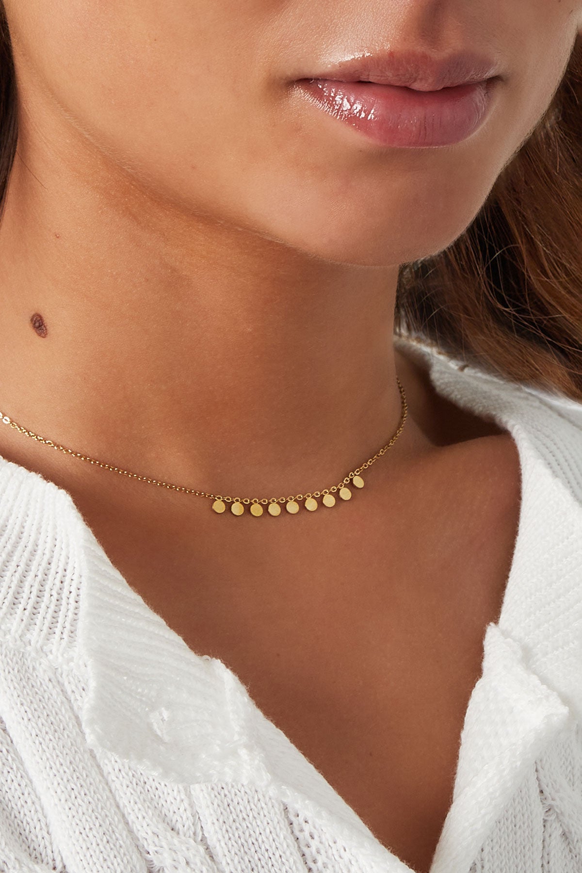 Mae - hanger ketting Goud aan hals