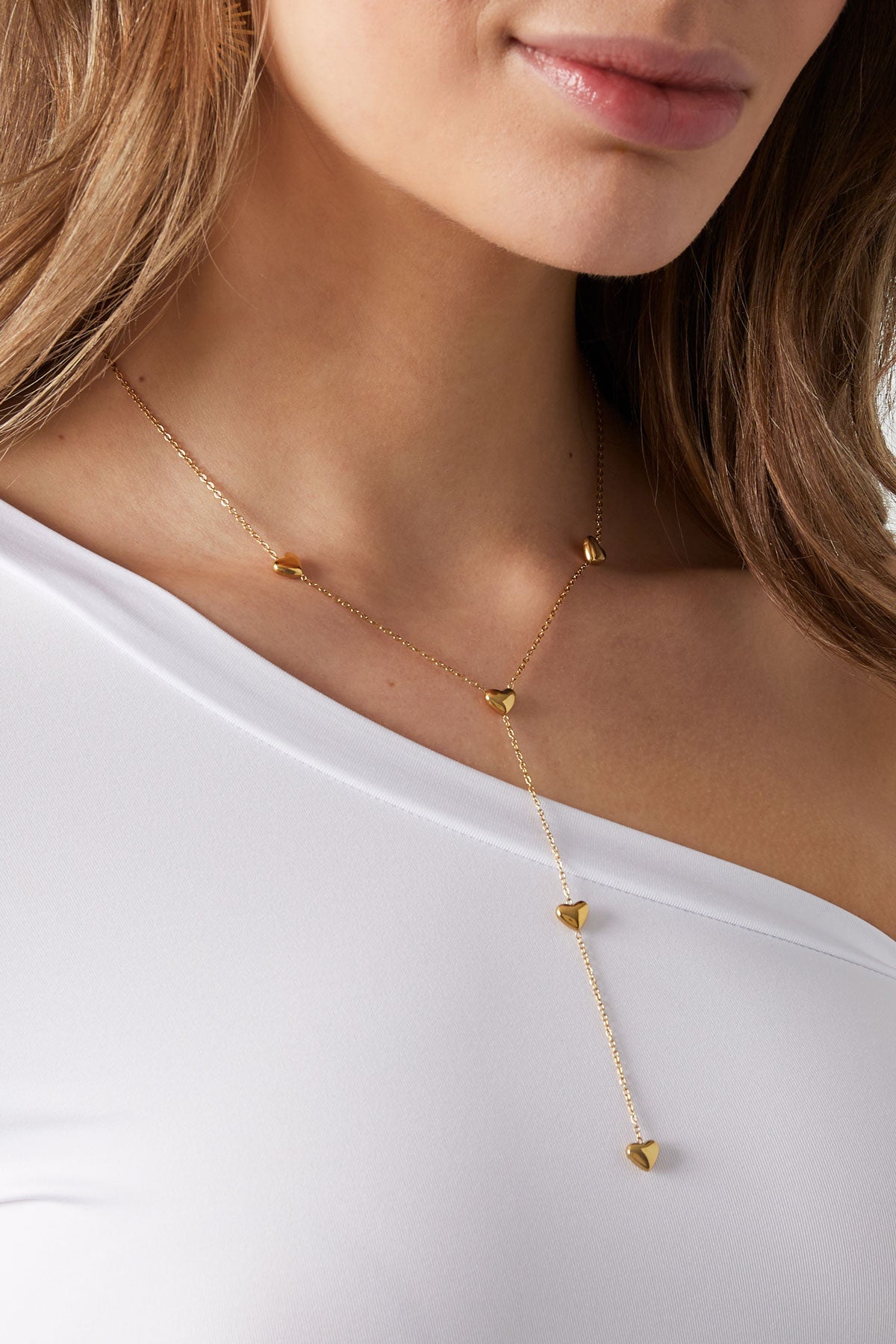 Aimee - hanger ketting Goud aan hals