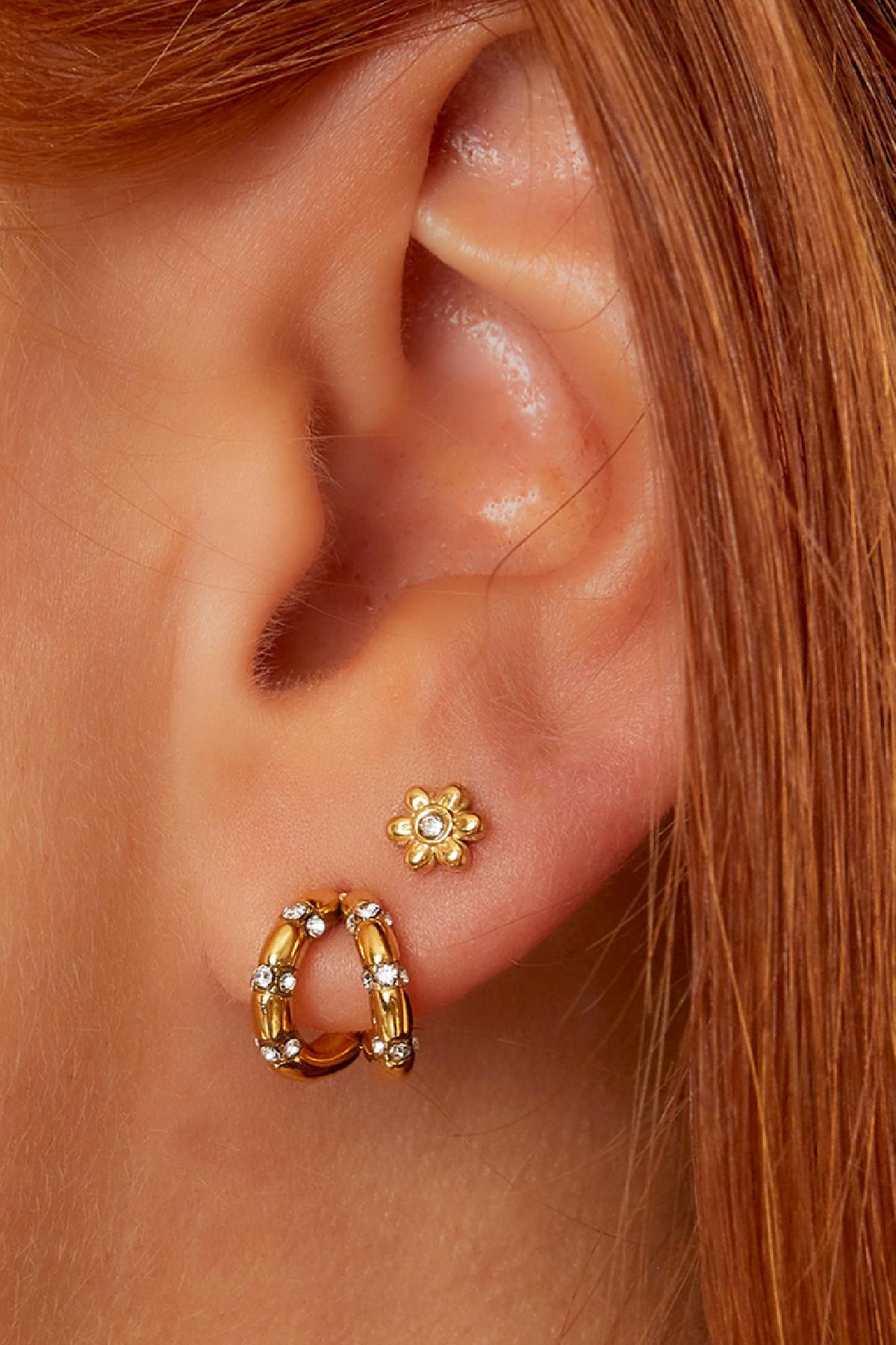 Fleur - studs Goud aan oor