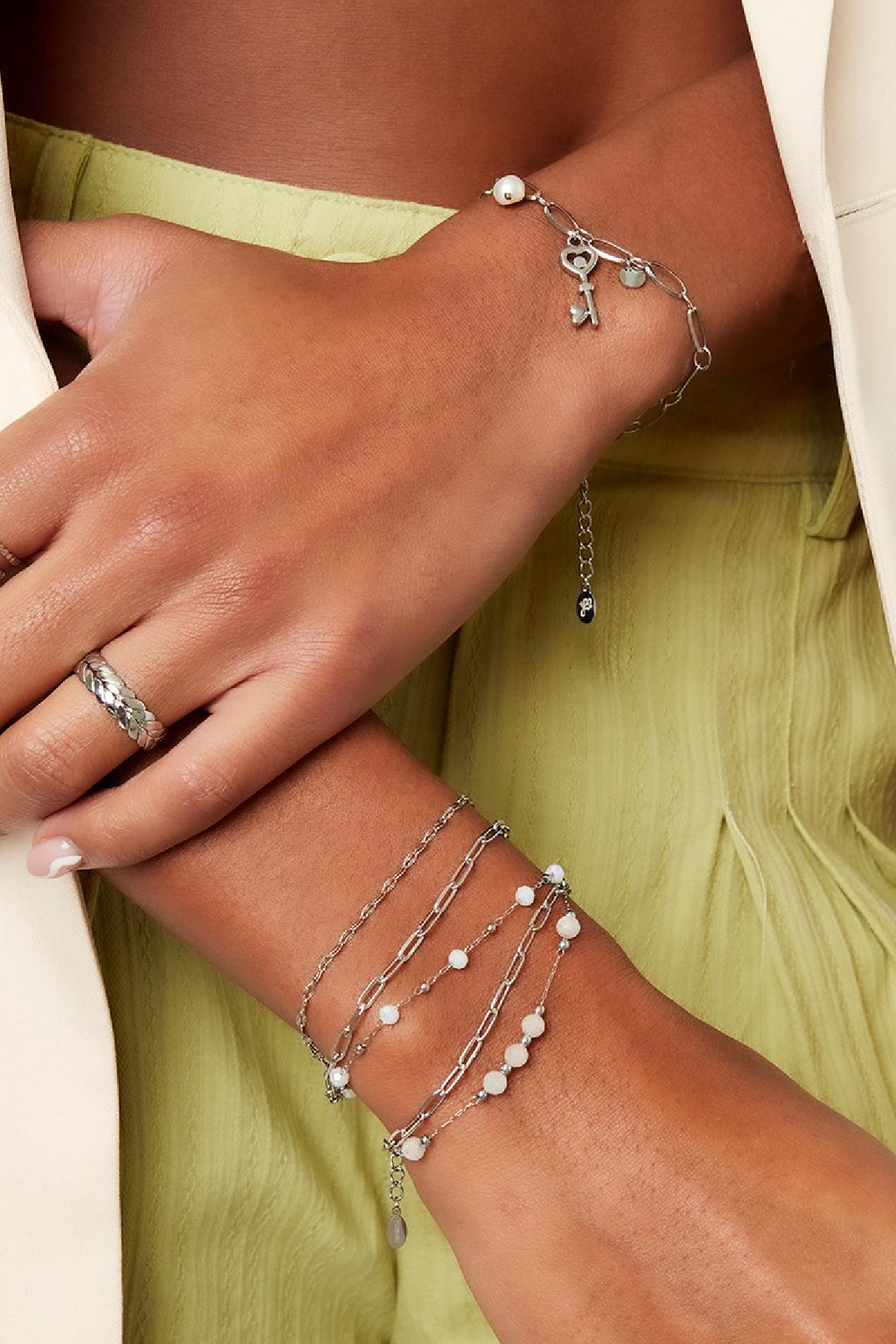 Coco - layered armband Goud detail