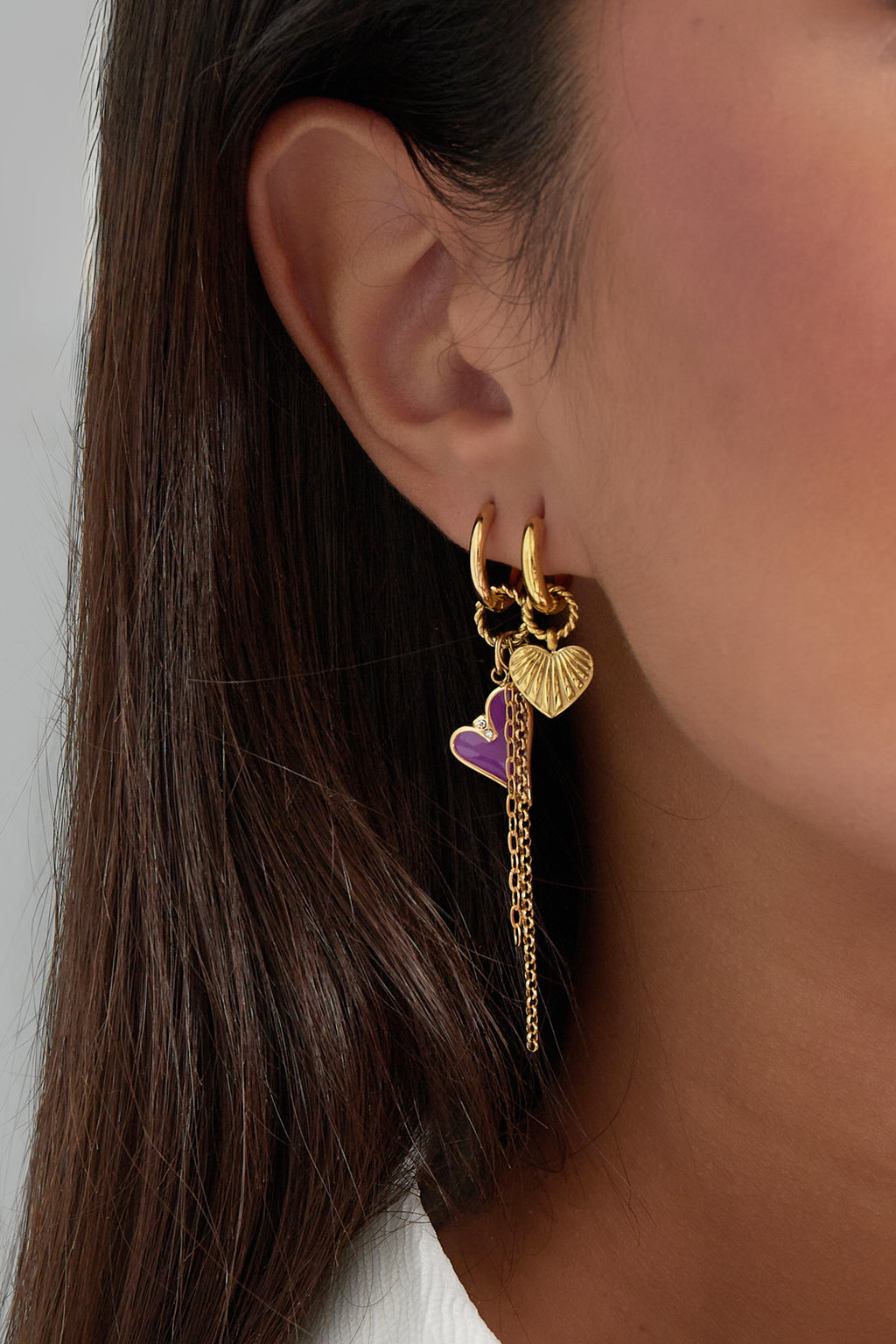 Coeur - studs Goud detail