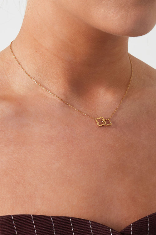 Linked Luck - klaver ketting Zilver aan hals