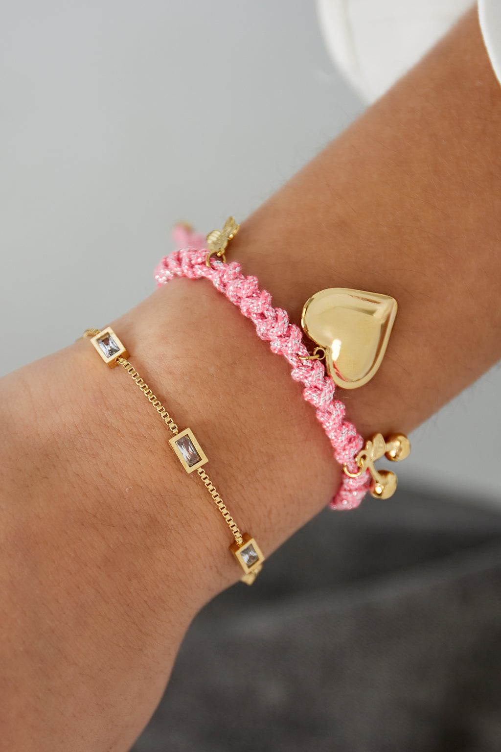 Diamond - bedelarmband Goud aan pols
