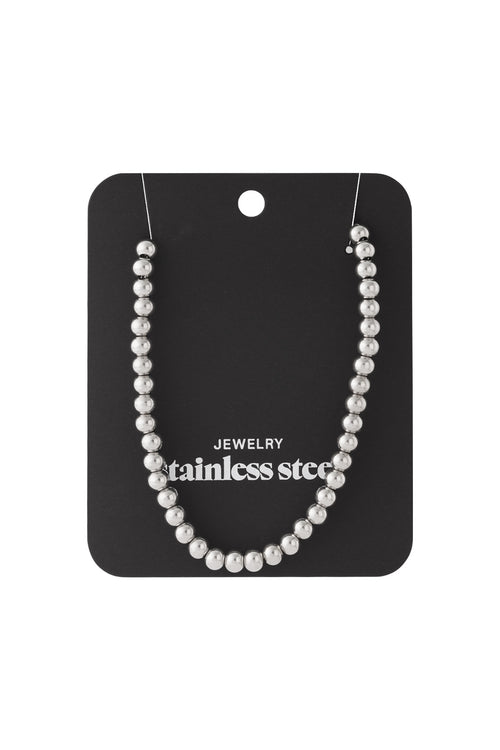Veda - kralenketting zilverkleurig