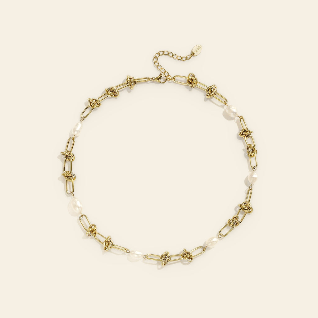 Nacre - Ketting met zoetwaterparels goudkleur