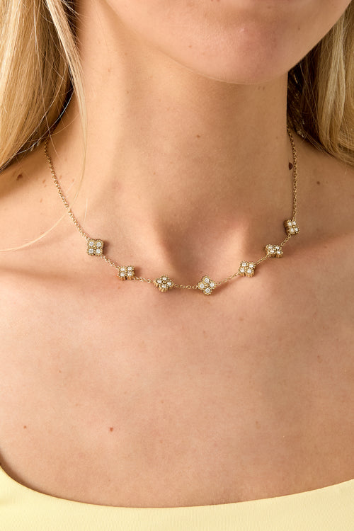 Fortuna - Klaver ketting met zirkonia