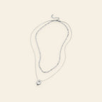 Heart - layered ketting zilverkleurig