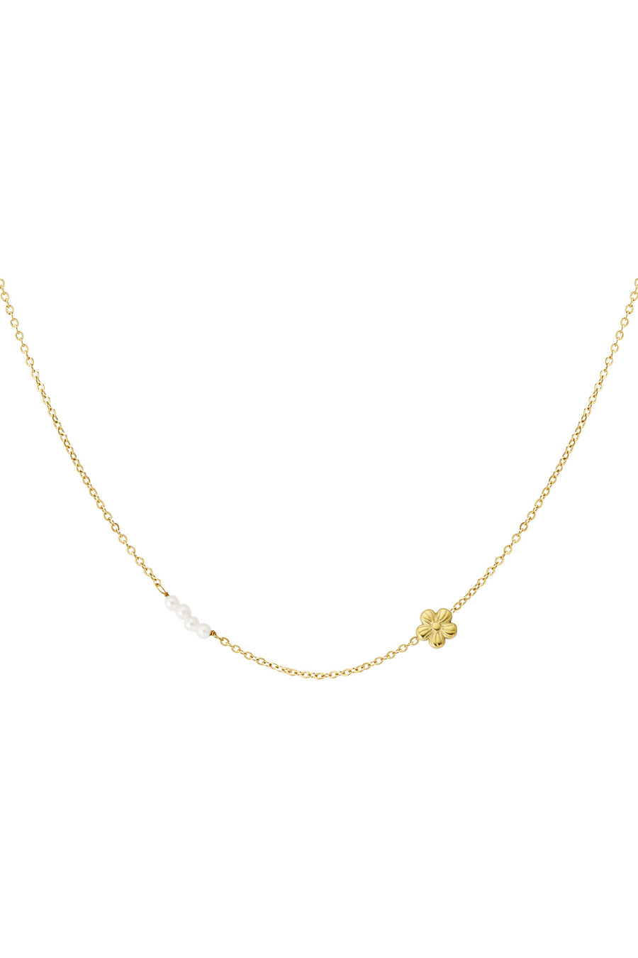 Details - bloem ketting Goud