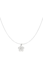 Luna - bloem ketting Zilver