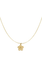 Luna - bloem ketting Goud