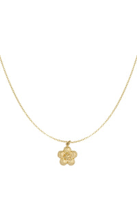 Luna - bloem ketting Goud