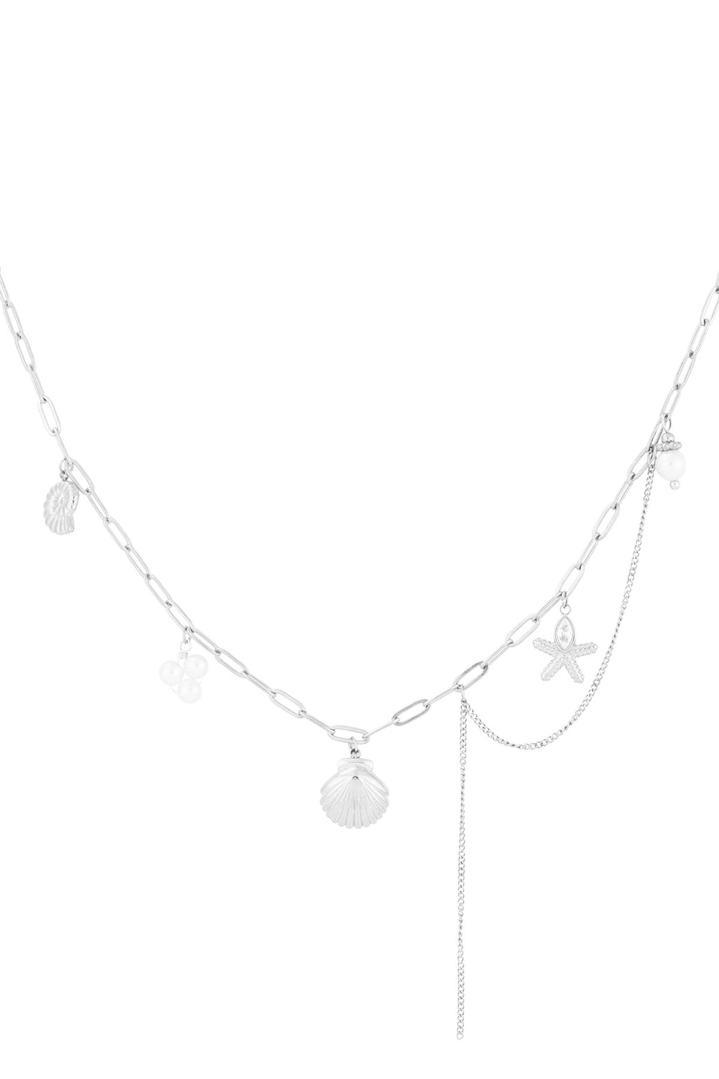 Wave - golf ketting Zilver