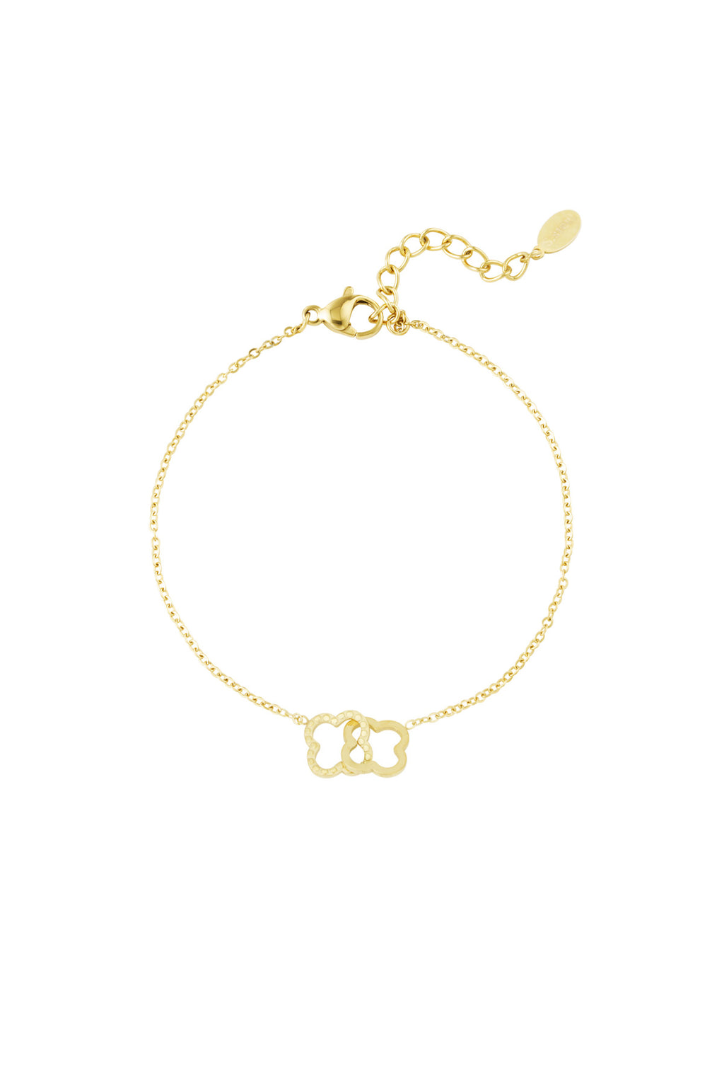 Linked Luck - klaver armband Goud