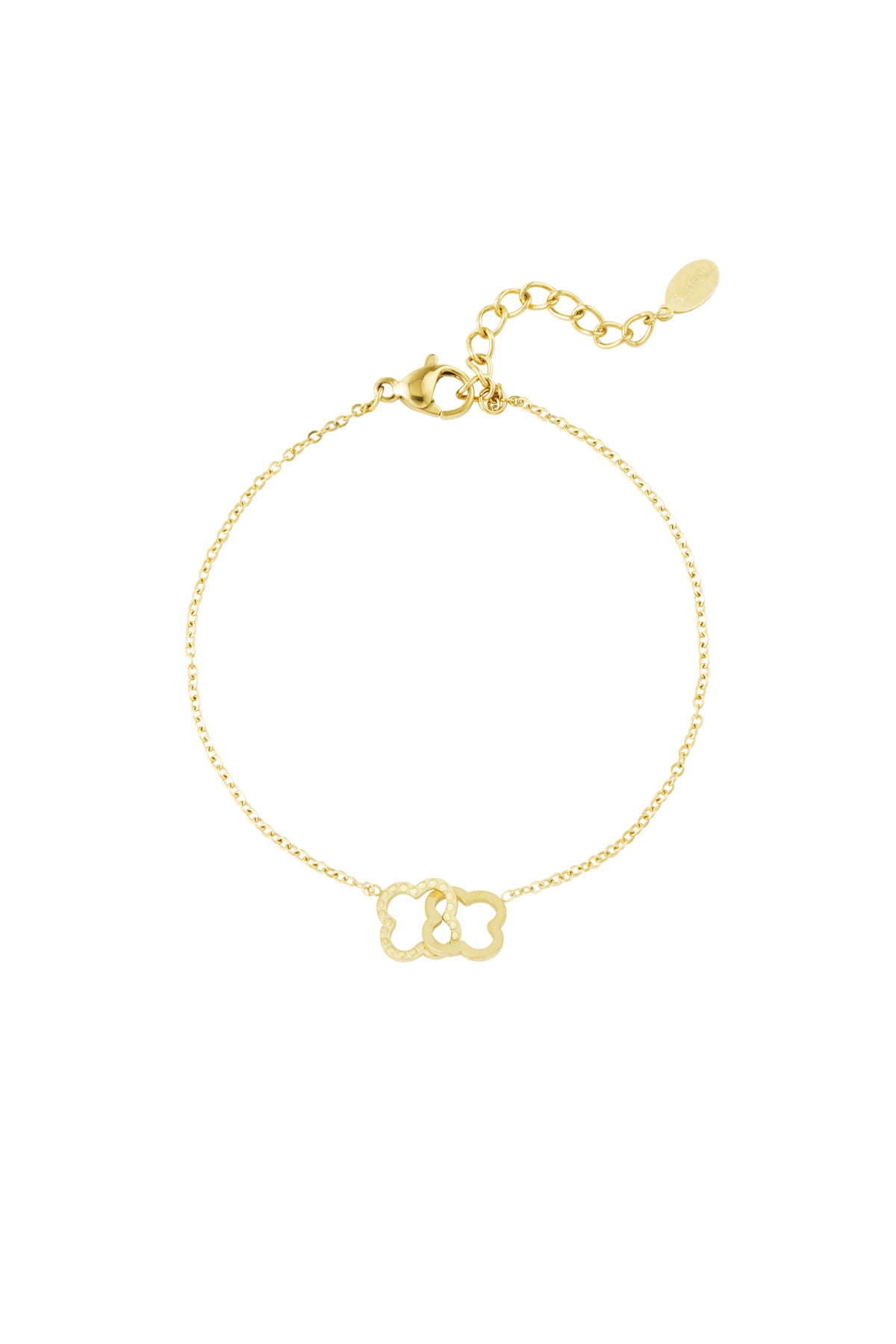Linked Luck - klaver armband Goud