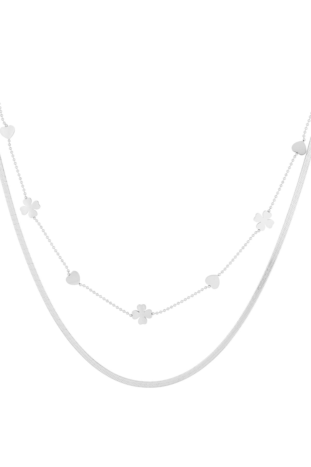 Pure Pair - layered ketting Zilver