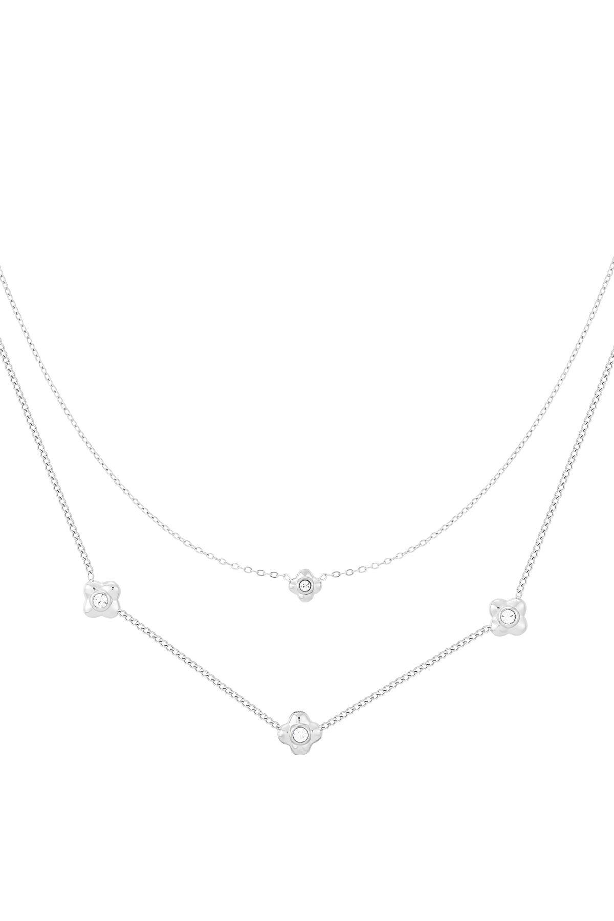 Glow - layered ketting Zilver