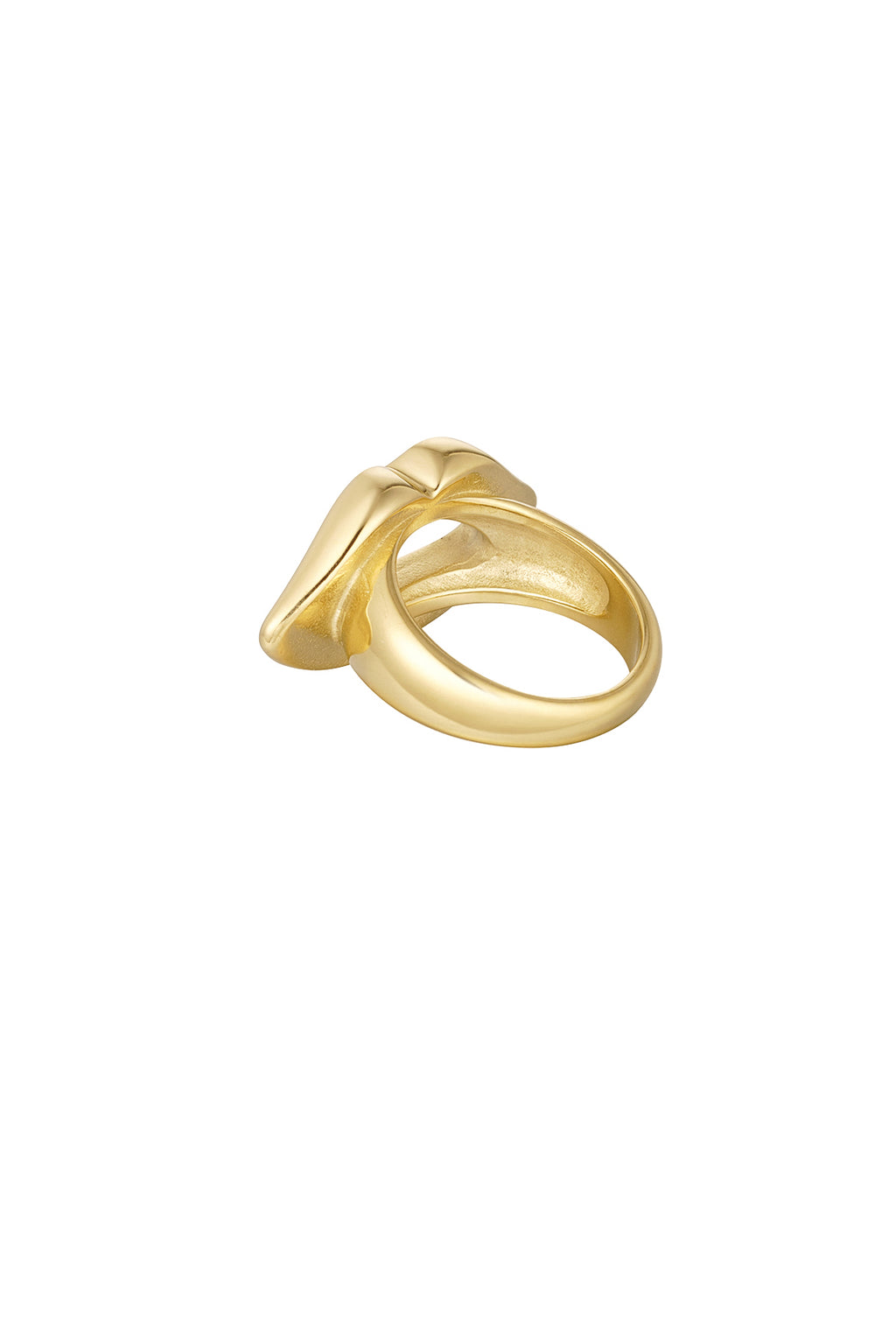 Kisses - hartjes ring Goud detail