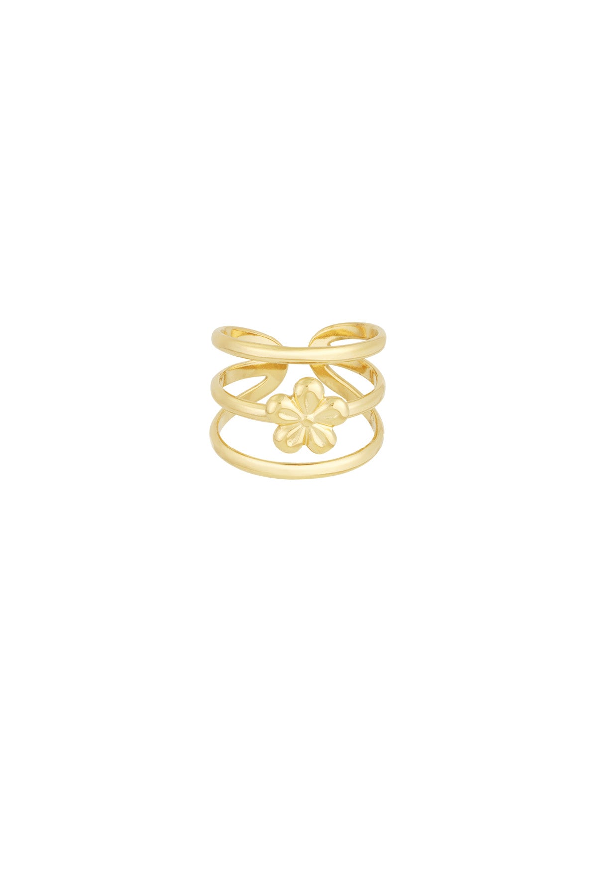 Flower Stack - stapelring Goud