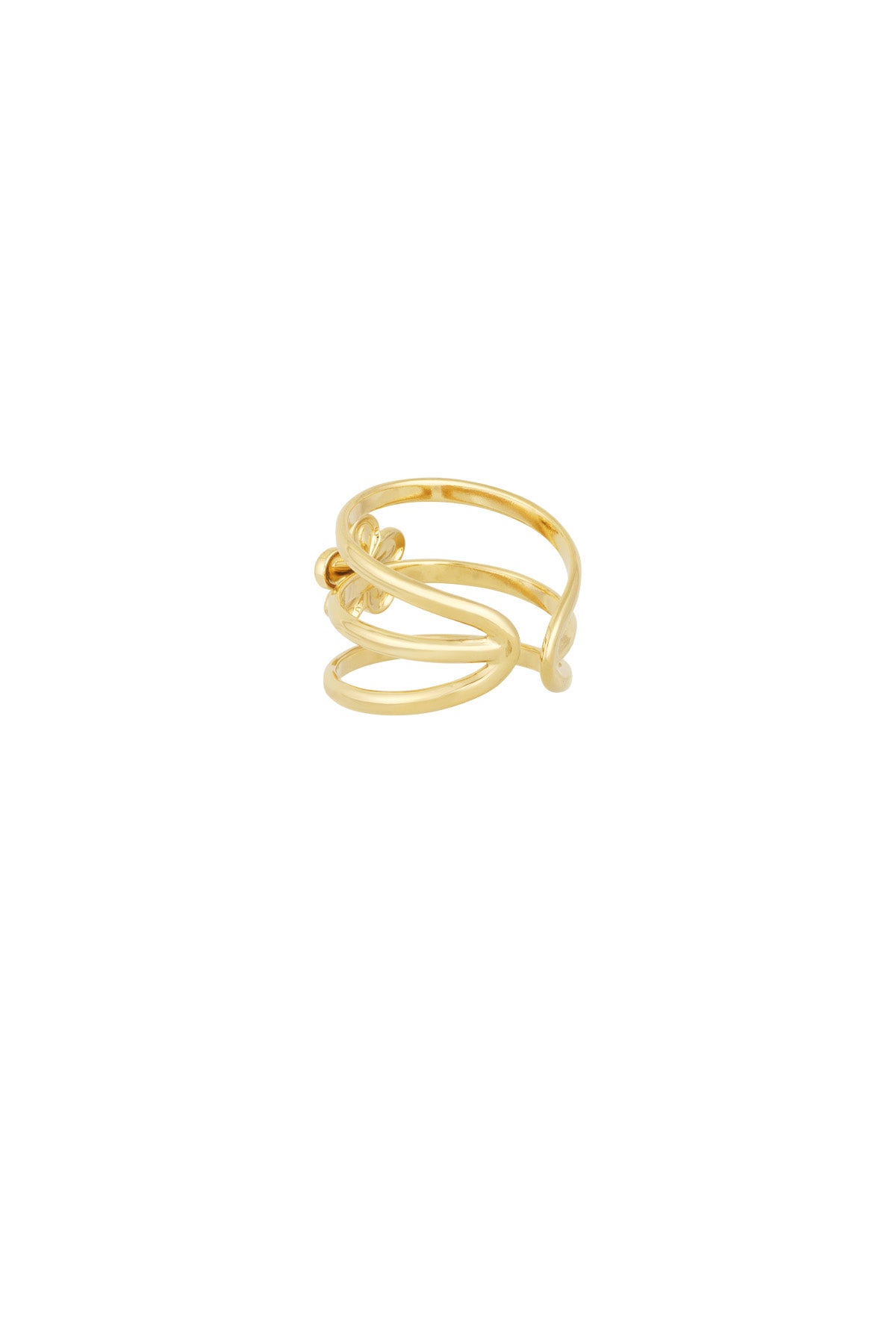 Flower Stack - stapelring Goud detail