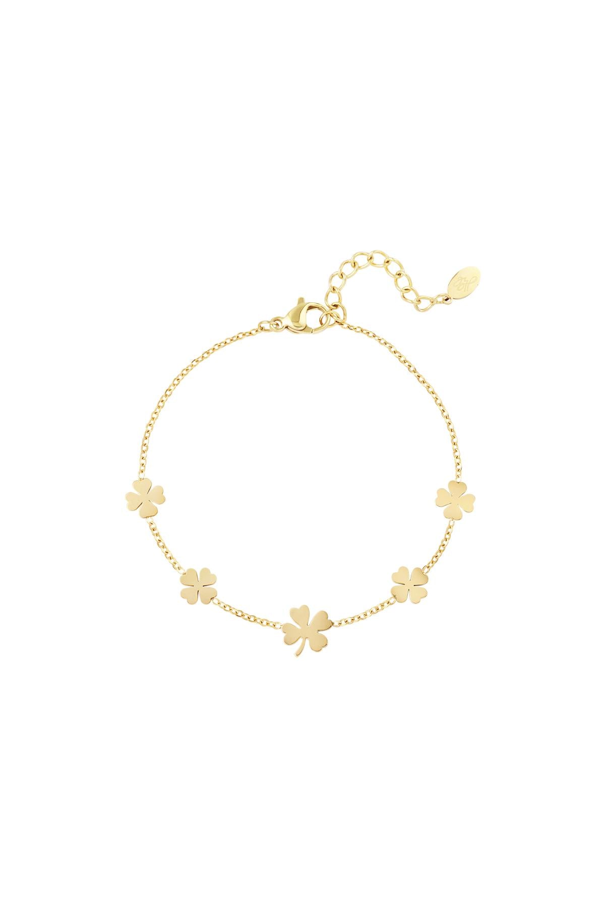 Clover - bedelarmband Goud