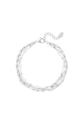 Coco - layered armband Zilver
