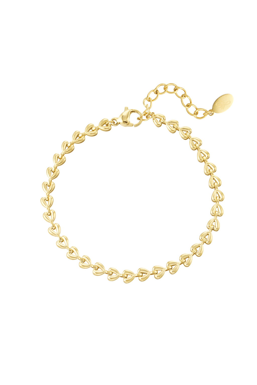 Linked Hearts - schakelarmband Goud