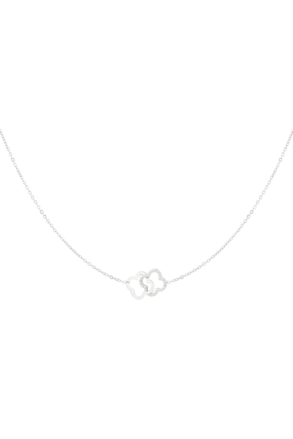 Linked Luck - klaver ketting Zilver