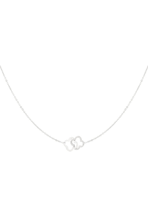 Linked Luck - klaver ketting Zilver