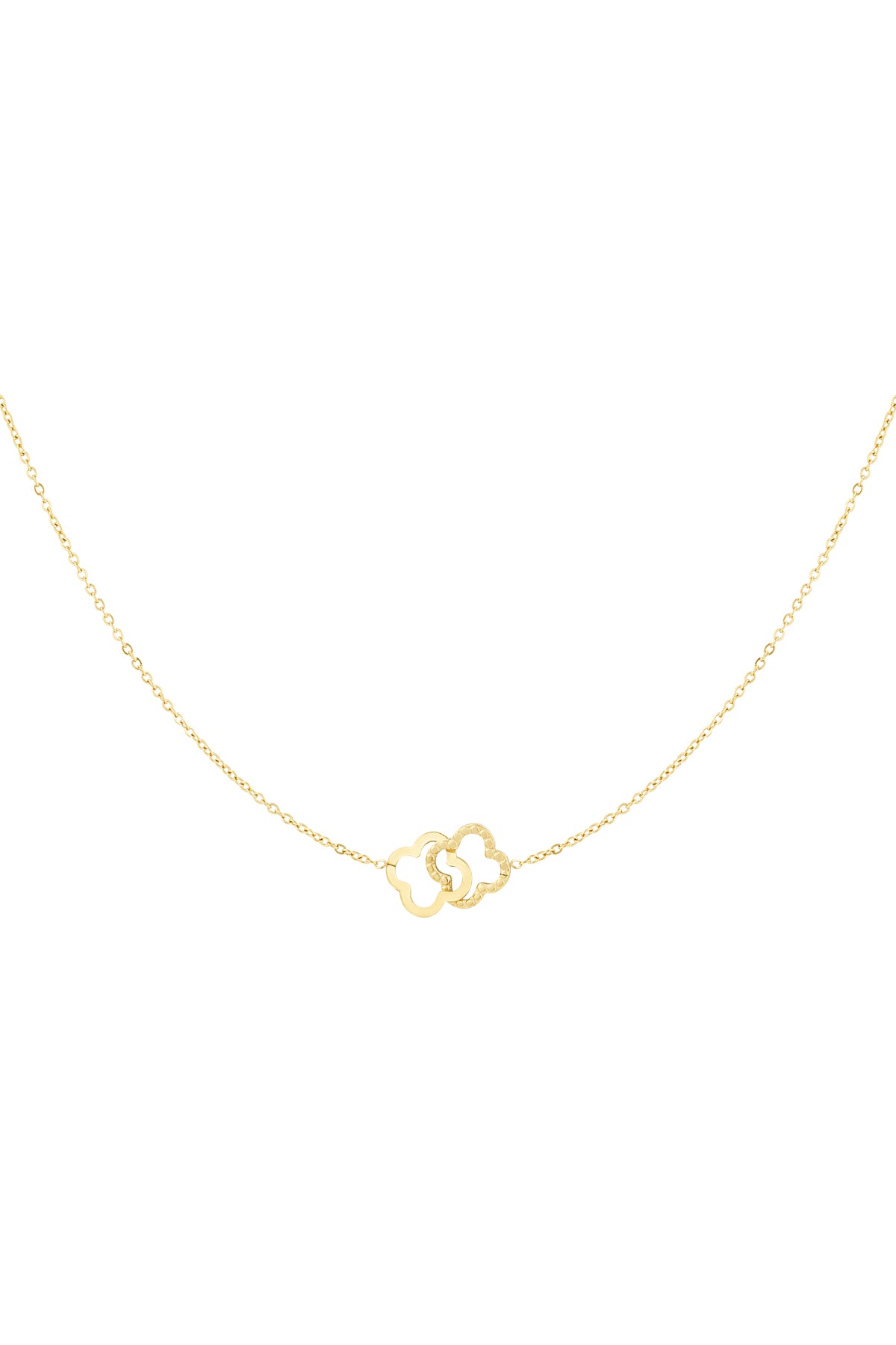 Linked Luck - klaver ketting Zilver