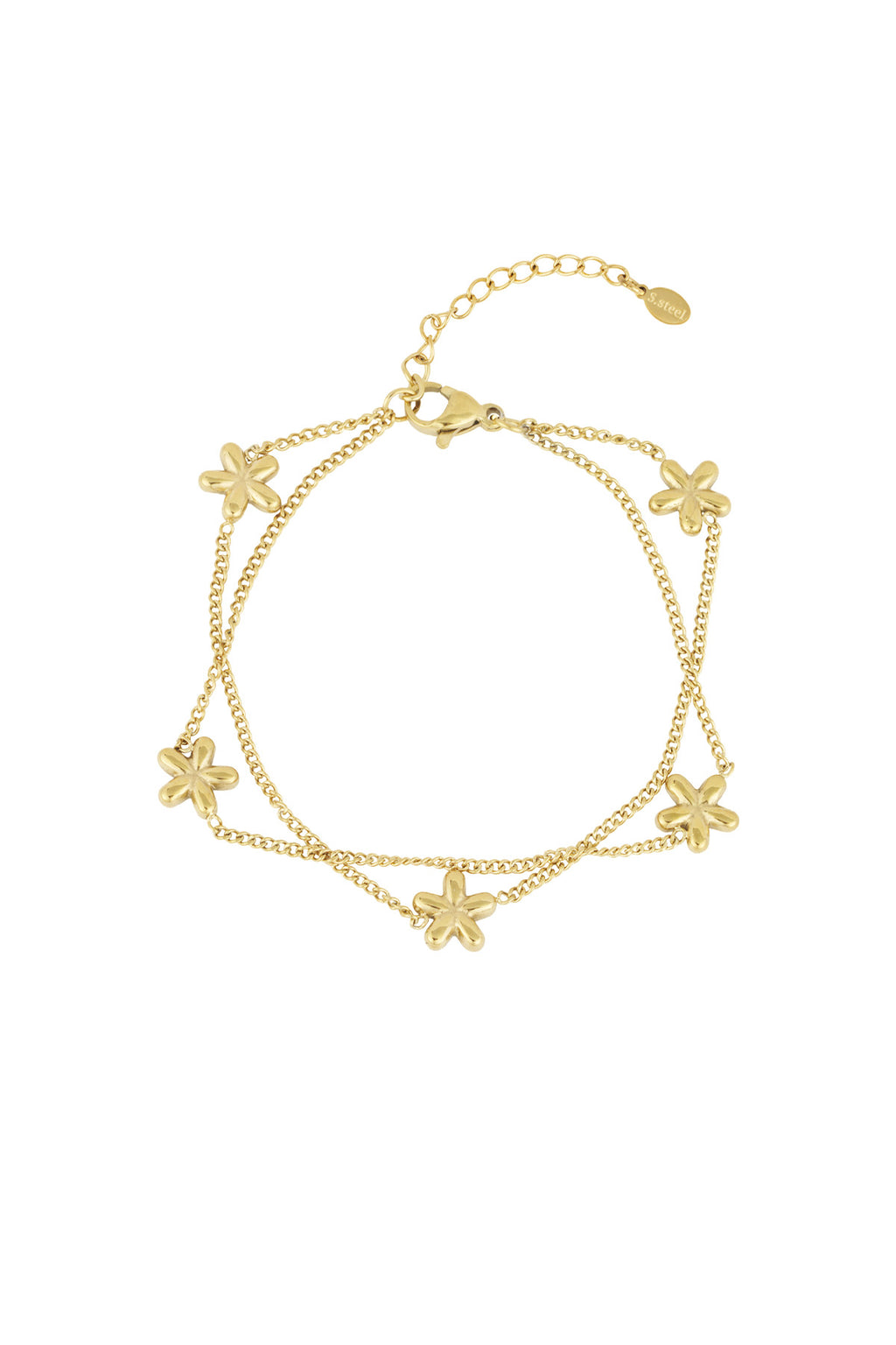 Wildflower - bedelarmband Goud
