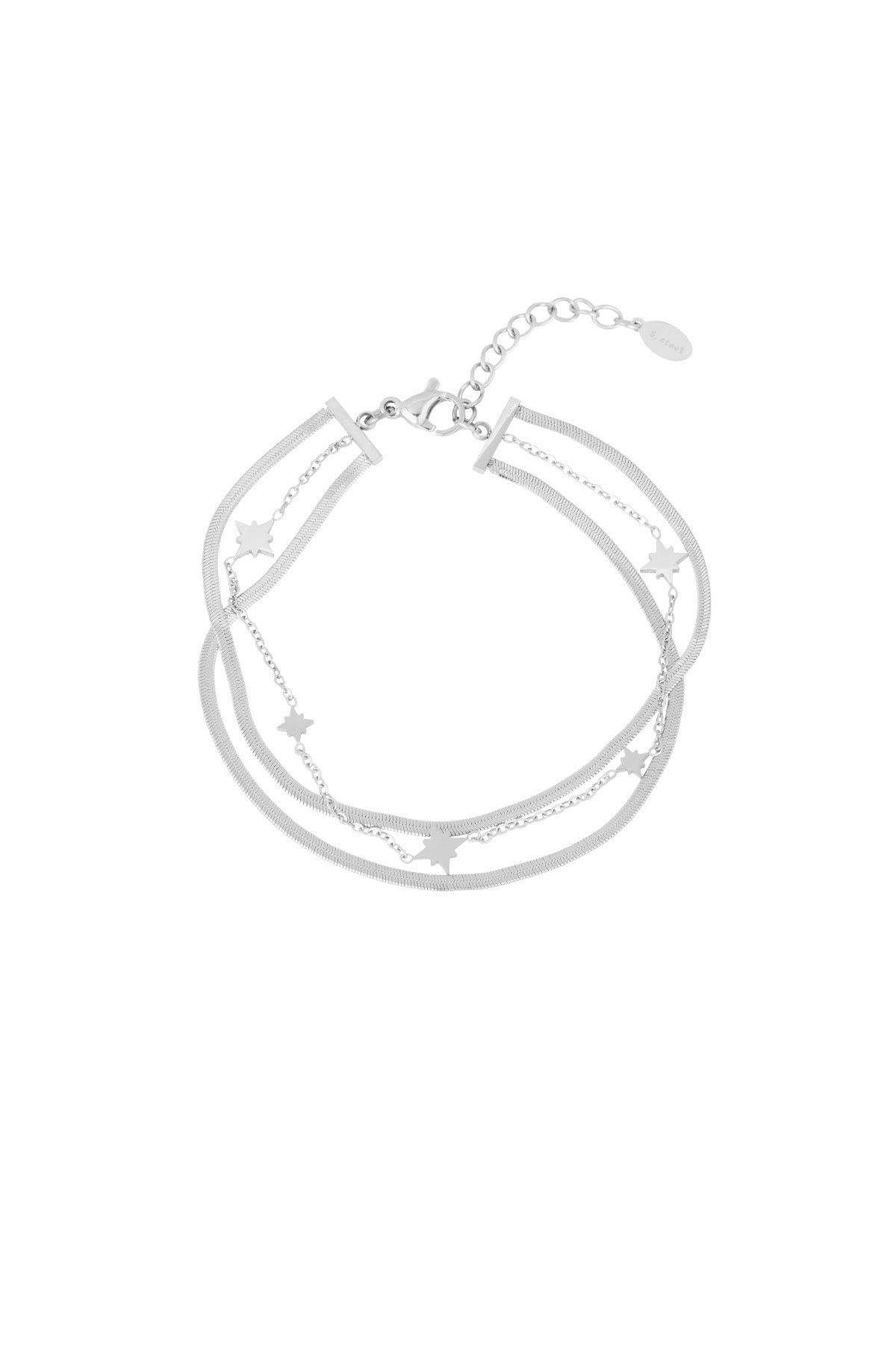 Layers - layered armband Zilver
