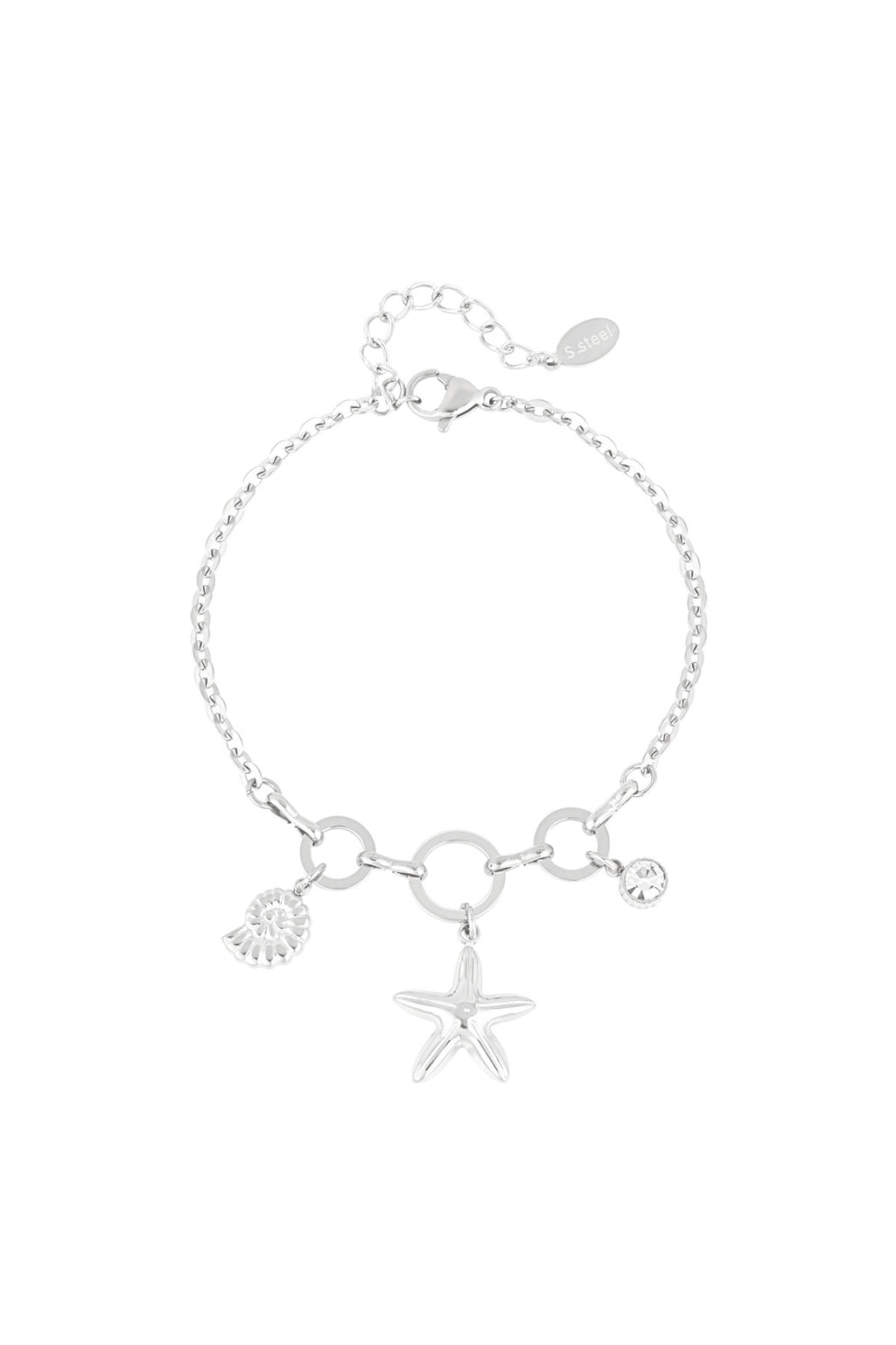 I Sea You - schelp armband Zilver