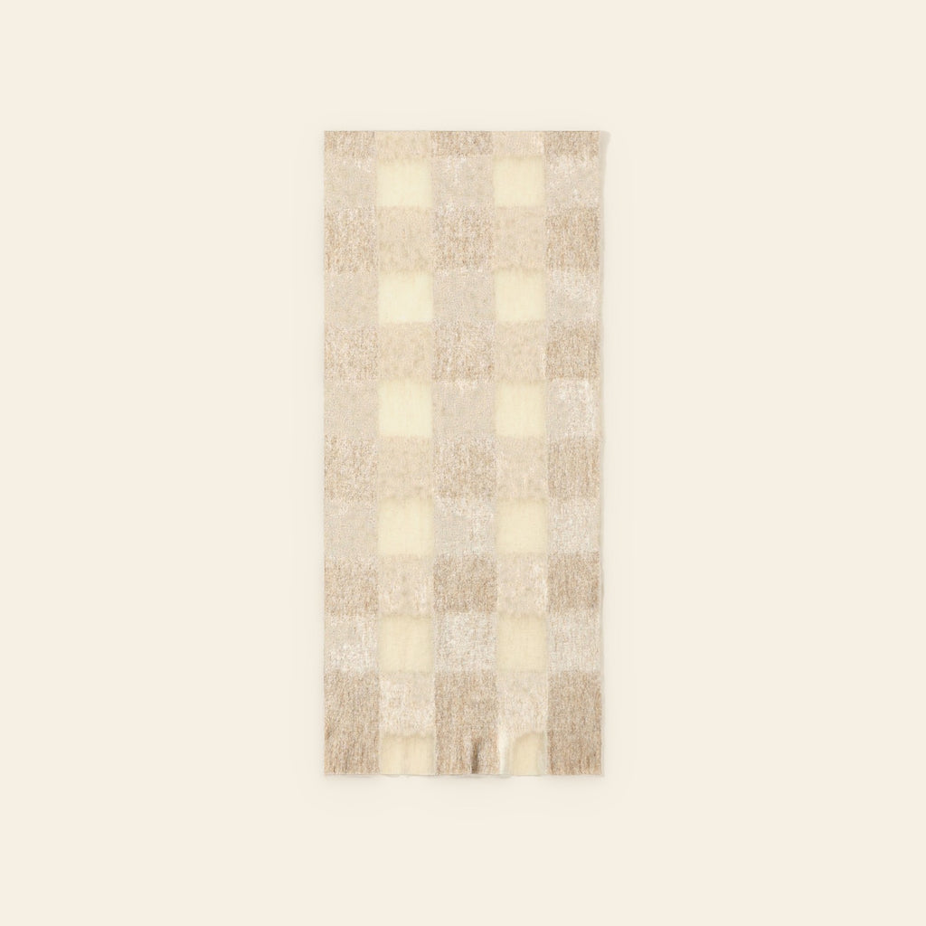 Merel - Geruite sjaal beige