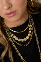 Duo - layered ketting Goud aan hals