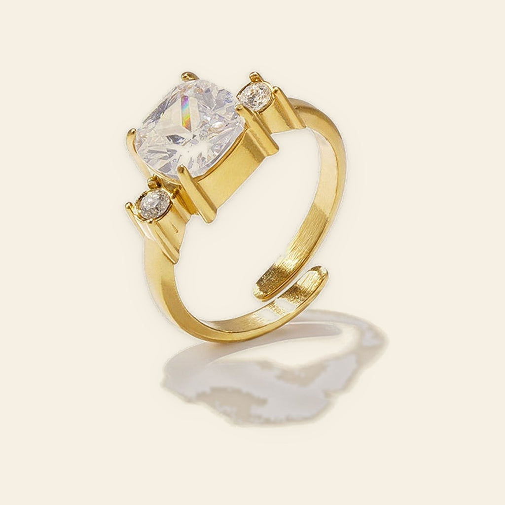 Reine - Statement ring met steen goudkleur
