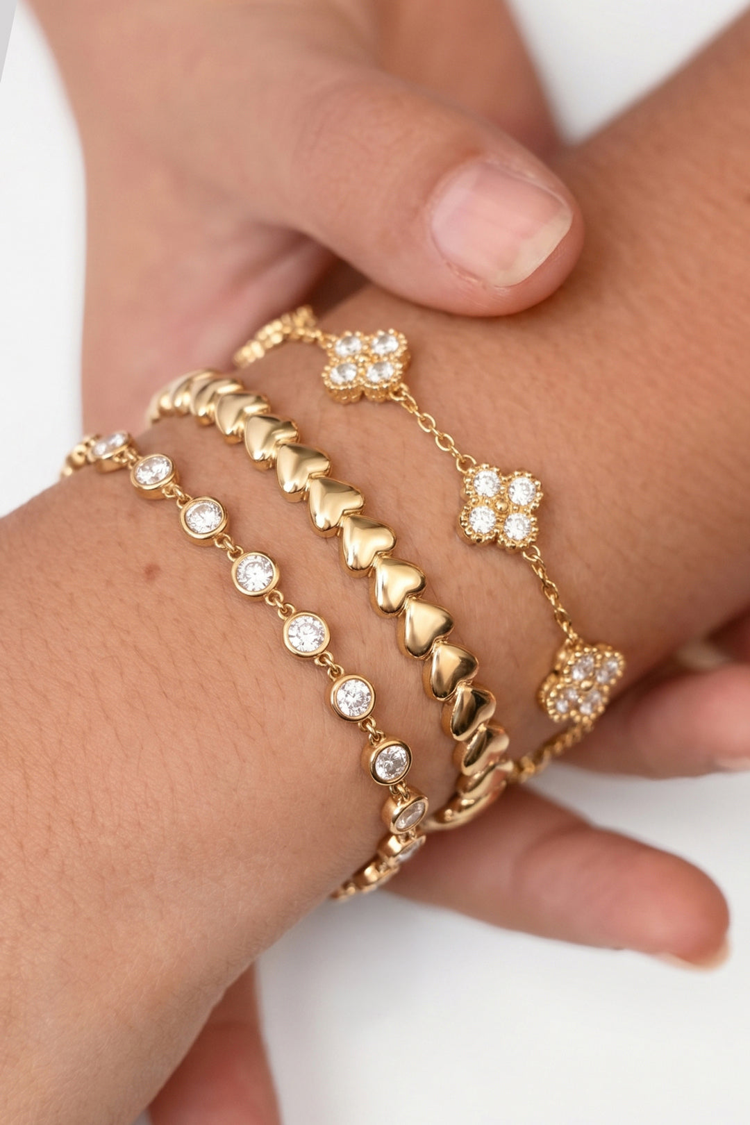 Fortuna - Klaver armband met zirkonia