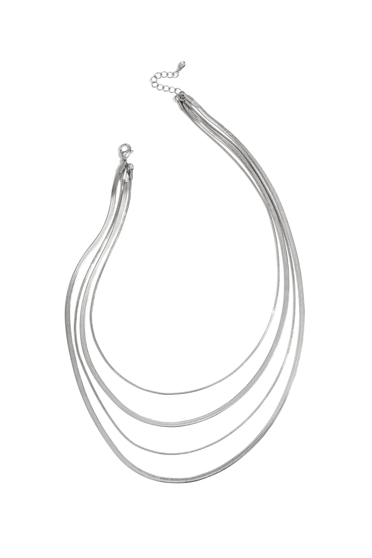 Fishbone - layered ketting Goud detail