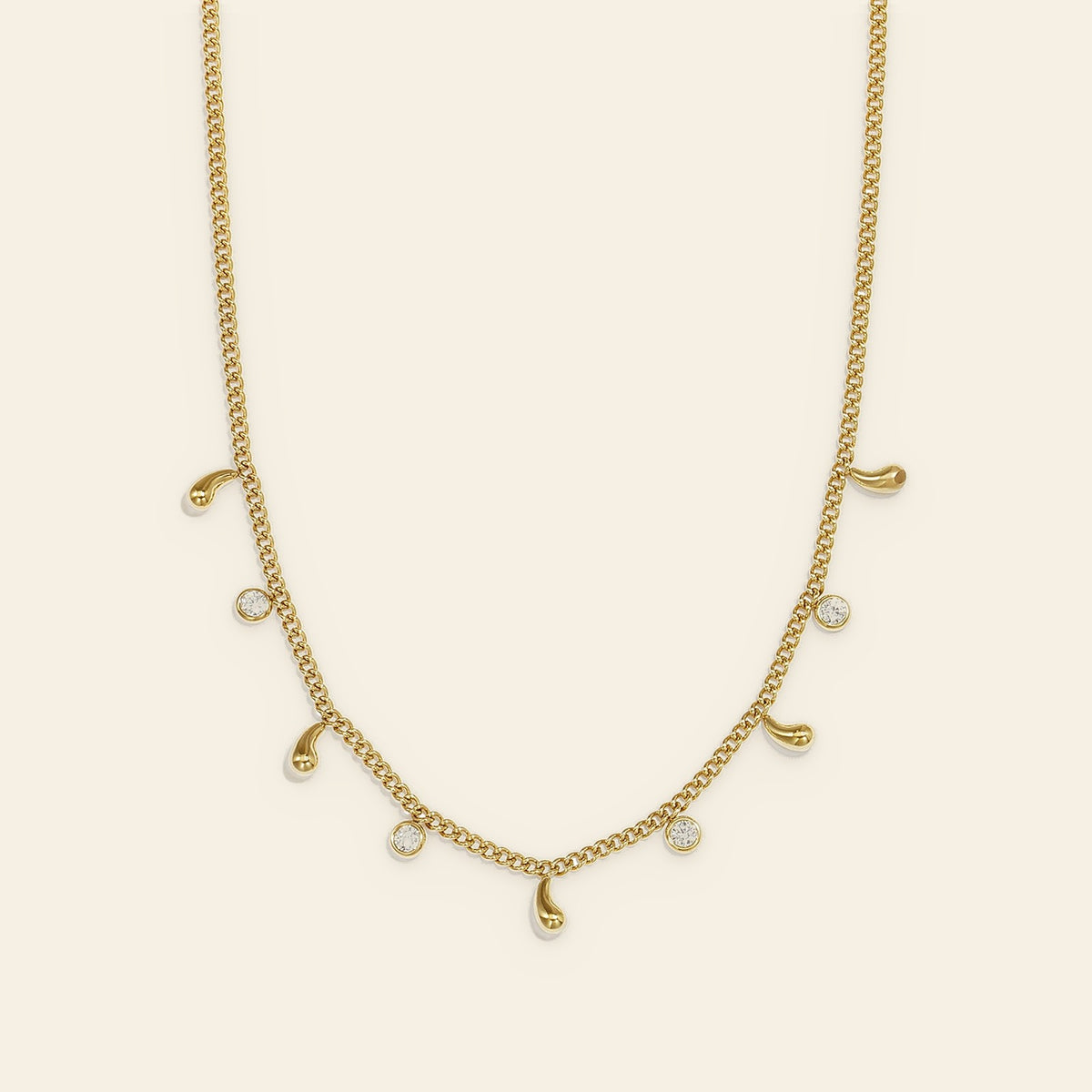 Rosée - Druppel ketting goudkleur