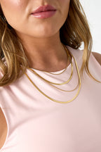 Fishbone - layered ketting Goud aan hals