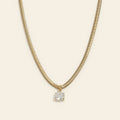 Solitaire - Ketting met zirkonia hanger goudkleur