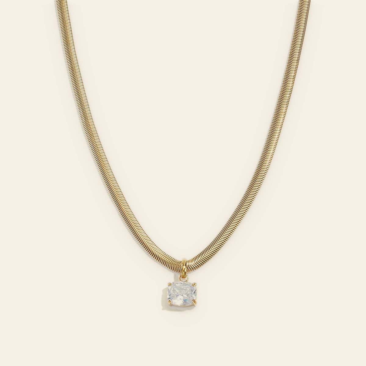 Solitaire - Ketting met zirkonia hanger goudkleur