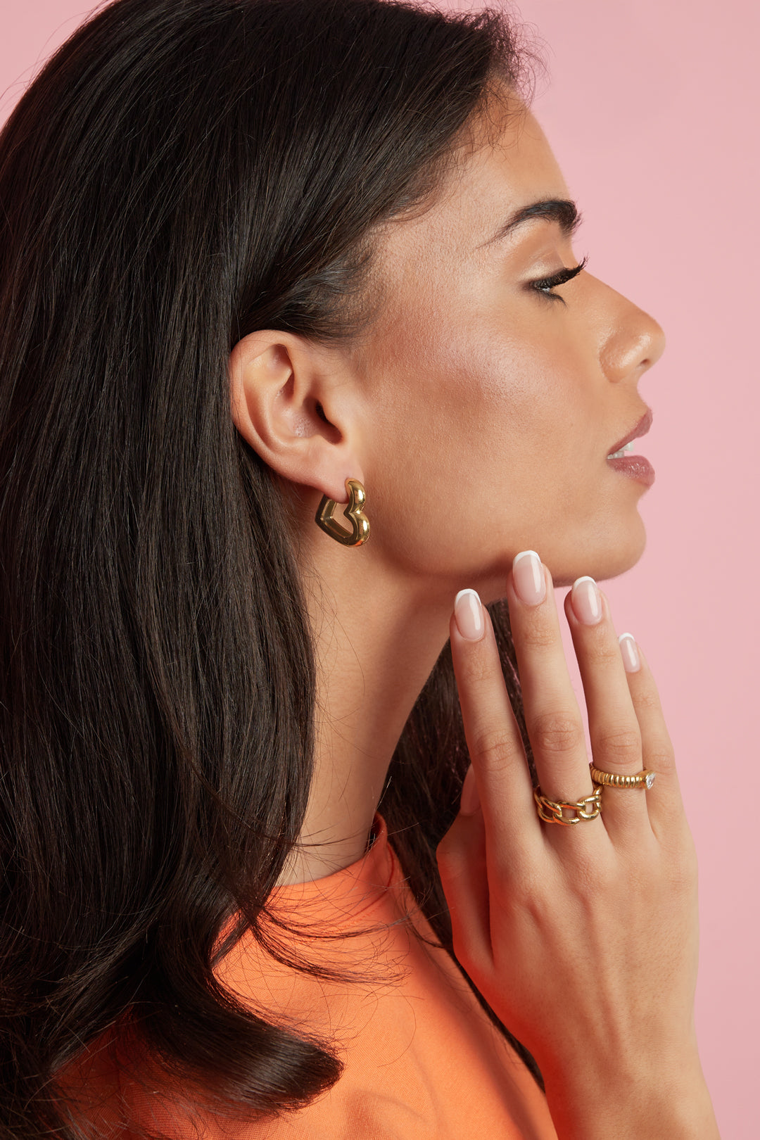 Heartie - hoops Goud detail