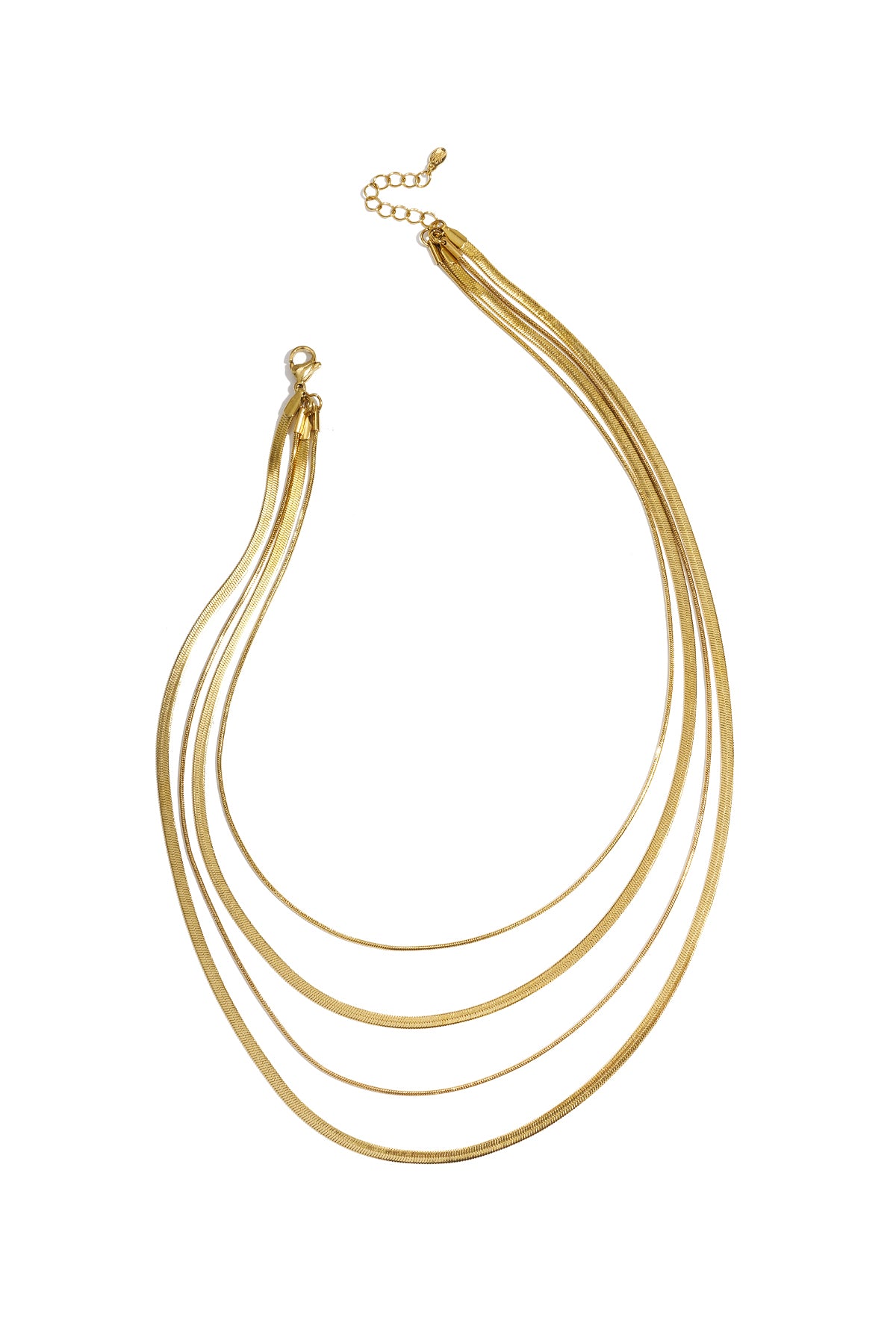 Fishbone - layered ketting Goud