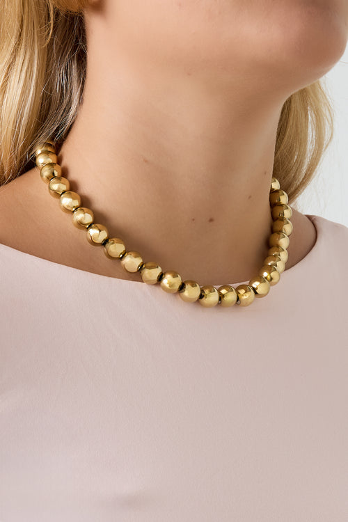 Alma - kralenketting Zilver aan hals