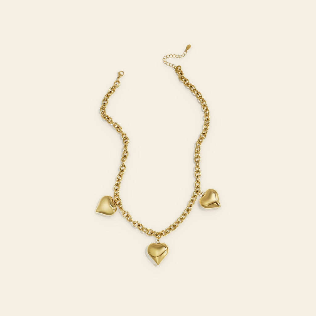 Amour - Hartjes schakelketting goudkleur